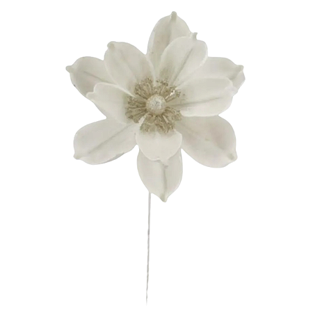 Magnolia Decorativa Natal Branca Camurça  62cm 1un