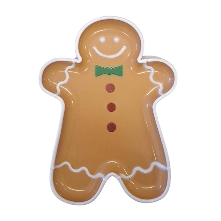 Bandeja Biscoito Gingerbread Natal Cor Ocre 1un