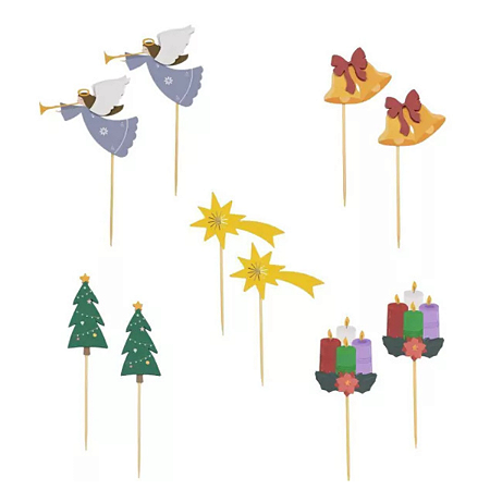 Toppers P/ Doces e Cupcakes Natal Cristão 10Un