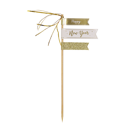 Topo Decorativo Happy New Year Dourado 1Un