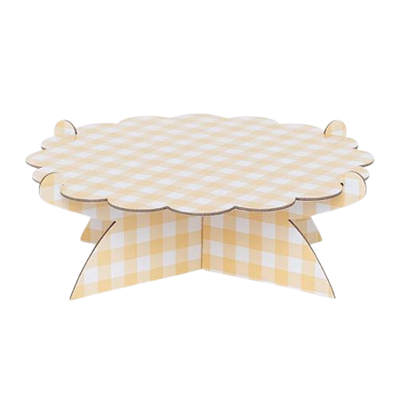 Boleira Daisy Xadrez Aveia 24cm diâmetro 8cm Altura