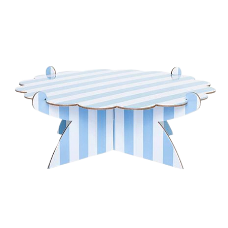 Boleira Daisy Listras Azul Céu 24cm diâmetro 8cm Altura