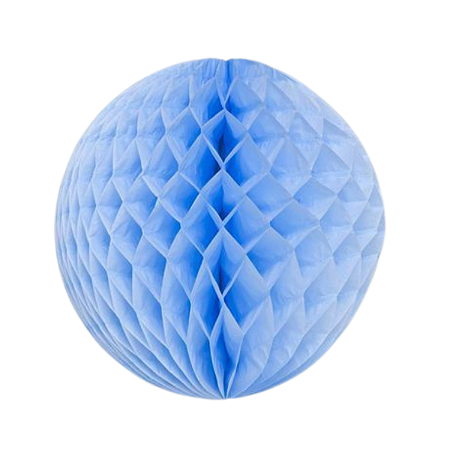 Globo Colmeia de papel tamanho G 24cm - Azul Céu 1Un