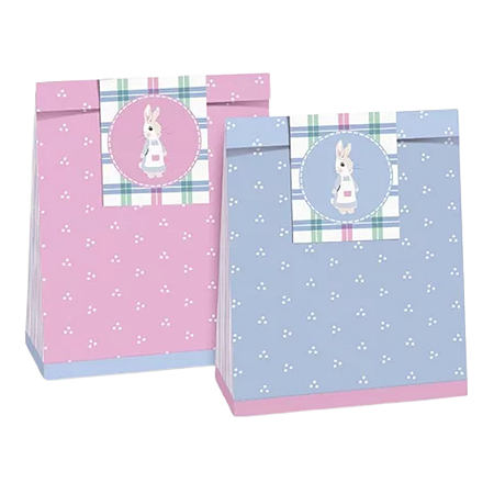 Sacolete Mini Sacola Lembrancinha Azul e Rosa Páscoa 10Un