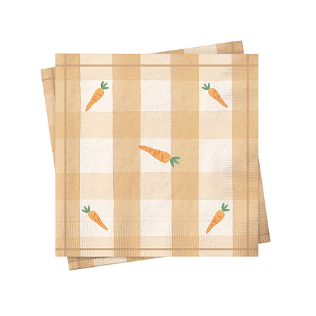 Guardanapo Páscoa Listrado Cenourinhas 32,5x32,5cm 20Un
