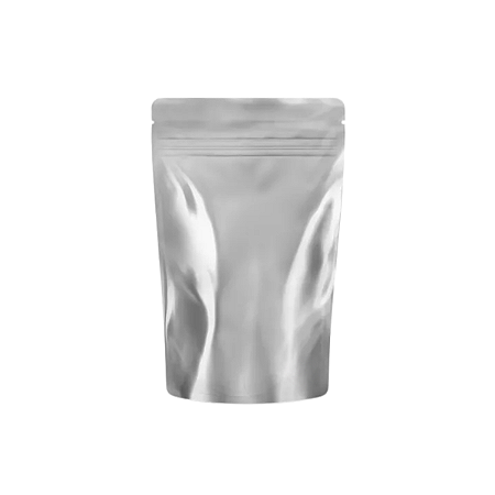 Sacolinha Metalizada Lembrancinha C/ Zip Lock Prata 8Un