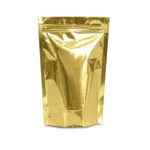 Sacolinha Metalizada  Lembrancinha C/ Zip lock Ouro 8 Un