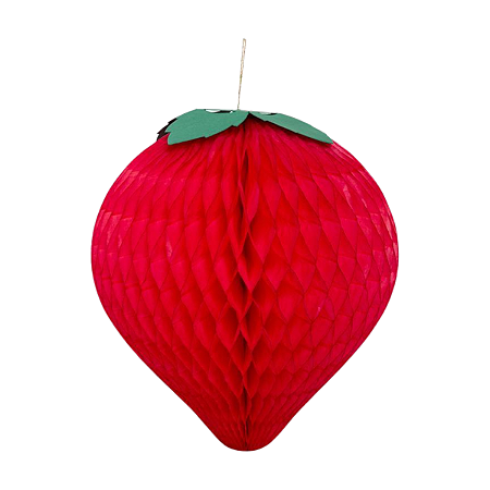 Morango de Papel Colmeia M Vermelho 19cm 1Un