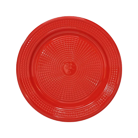 Prato Descartável BioDegradável 15cm Vermelho 10Un