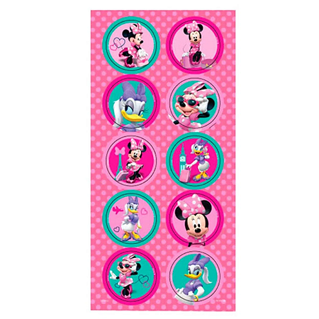 Adesivo Decorativo Redondo Minnie Rosa 30 un. Regina