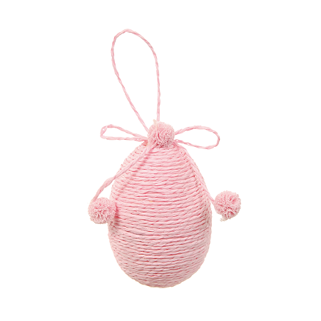 Enfeite Decorativo De Pendurar Ovo Rosa Frappe 1Un