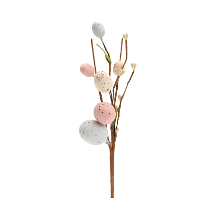 Galho Decorativo Páscoa C/ Ovinhos Coloridos 28cm 1Un