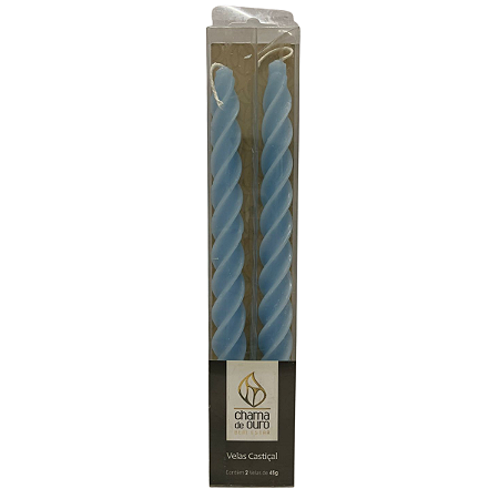 Vela Castiçal Torcida Azul Candy 45g Ceia - 2 Un