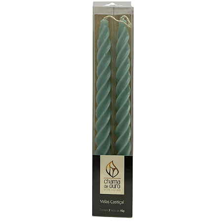 Vela Castiçal Torcida Verde Candy 45g Ceia - 2 Un