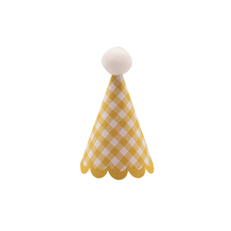Mini Chapeuzinho Pompom Vichy Caramelo 10Un