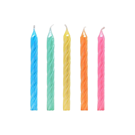 Vela Macaron Candy colors Colorida 5Un 8Cm