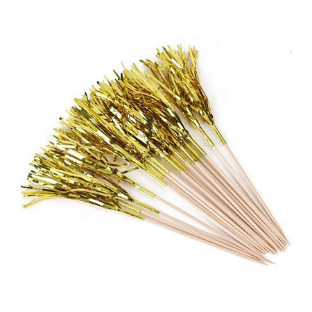 Palito P/ Drink Petiscos e Doces Franja Dourado