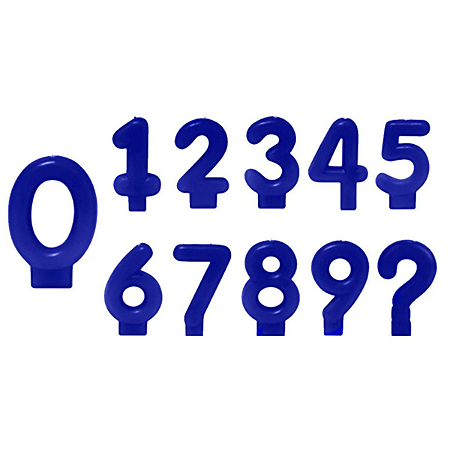 Vela Azul Marinho Numeros Silver