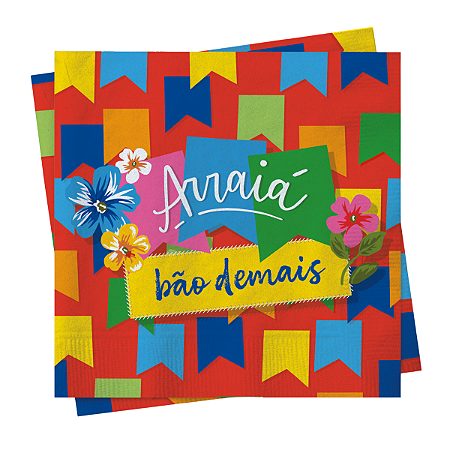 Guardanapo Papel Festa Junina Bandeirinhas 24,5x24,5cm 20Un