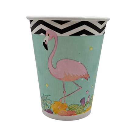 Copo Papel Tropical Flamingos 180Ml 8Un