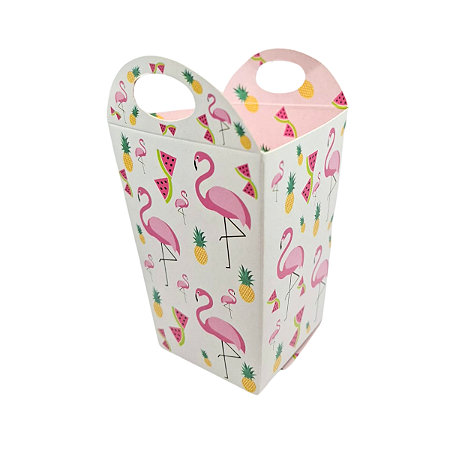 Cachepot Medio Lets Flamingo Festa Tropical Frutas 10un