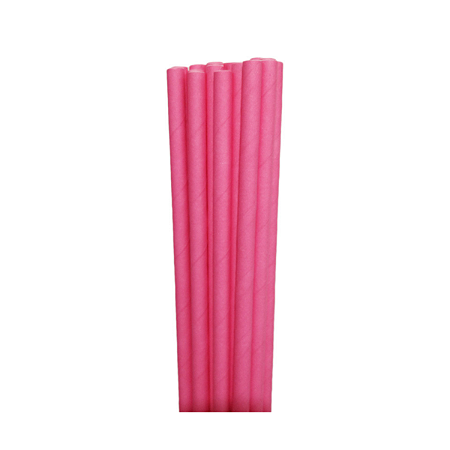 Canudos de Papel Liso Rosa Pink 20Uni