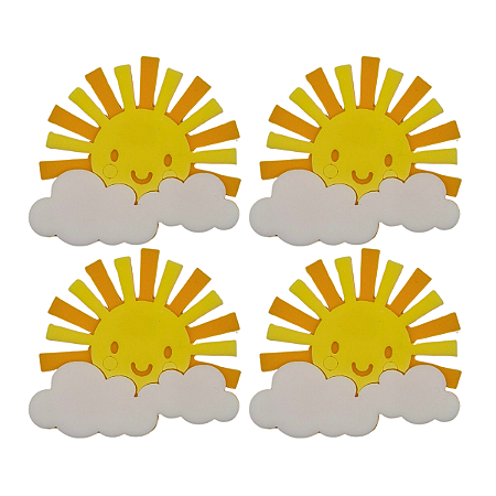 Aplique Sunshine Raio De Sol Nuvem 4Un