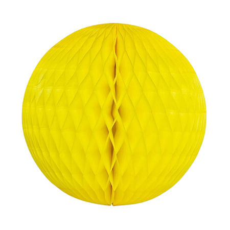 Globo Colmeia de papel tamanho G 24cm - Amarelo Canário 1Un