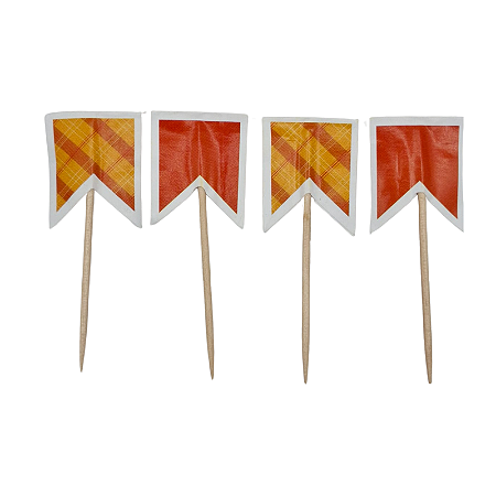 Tag Decorativa Bandeirinha Laranja Festa Junina 24Un