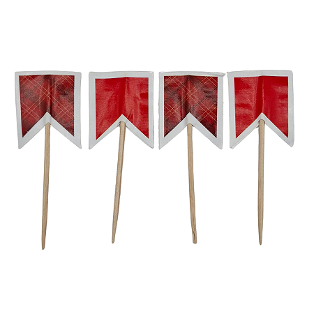 Tag Decorativa Bandeirinha Vermelho Festa Junina 24Un