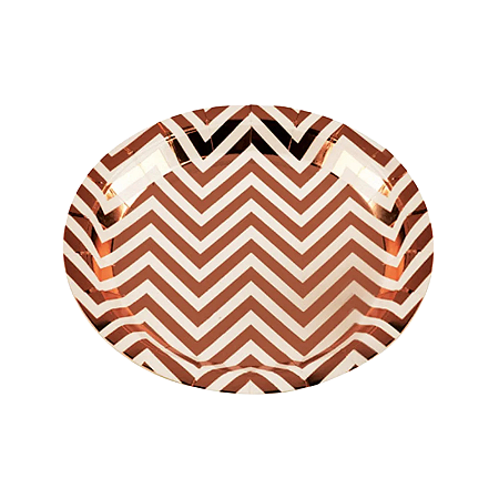 Prato Papel Zig Zag Bronze 18cm 10Un