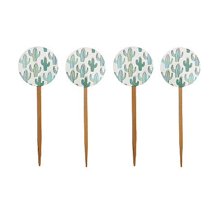 Topper P/ Doces e Cupcake Cactos 10Un