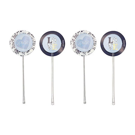 Topper P/ Doces e Cupcake Chá De Cozinha Azul 12Un