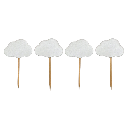 Topper P/ Doces e Cupcakes Nuvem Branca Chuva de Amor 12Un