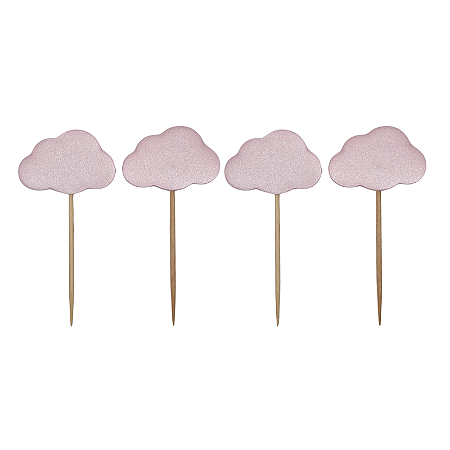 Topper P/ Doces e Cupcakes Nuvem Rosa Chuva de Amor 12Un