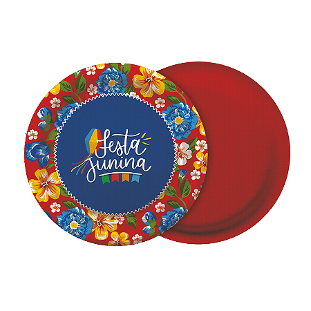 Prato Papel Arraiá Bão Demais 18cm 8Un Festa Junina