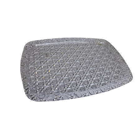 Bandeja Lapidada Transparente Luxo Grande 46x31,5cm 1un