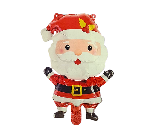 Balão Metalizado Papai Noel Natal 21x40cm 1Un