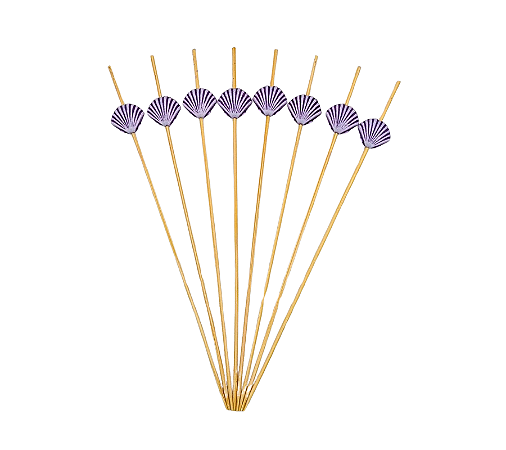 Pick Palito Espetinho Decorativo Concha Sereia 12cm 24Un