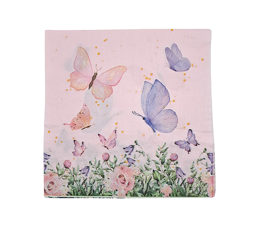 Guardanapo Papel Folha Dupla Jardim De Borboletas 33x33cm 20Un