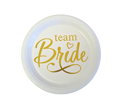 Prato de Papel Team Bride Metalizado Dourado 18cm 8Un
