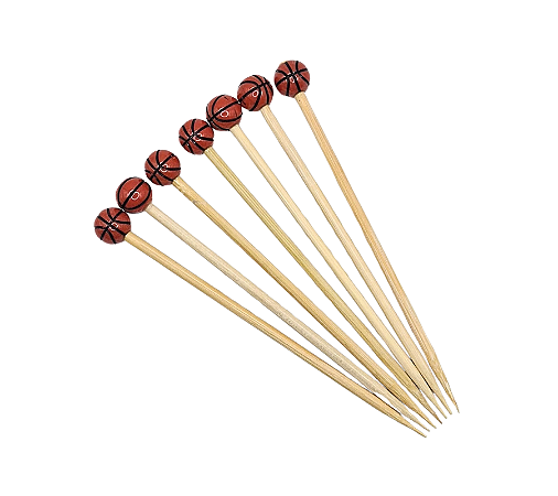 Palito Espetinho Decorativo Bola de Basquete 12Un
