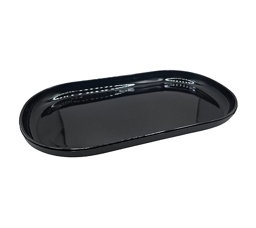 Bandeja Oval Preta 22x13cm 1Un