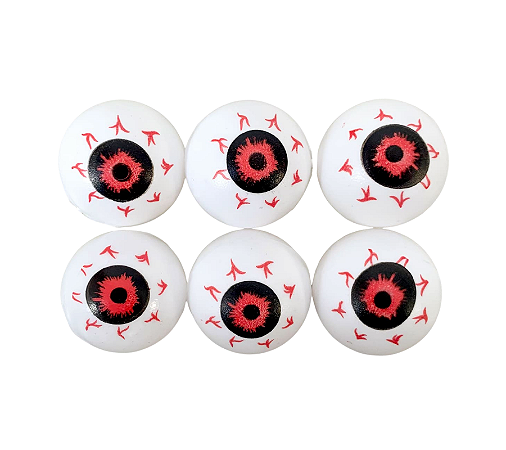 Enfeite Decorativo Olhos Plástico Halloween 6Un