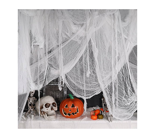 Enfeite Decorativo Tecido Envelhecido Halloween 80x150cm 1Un