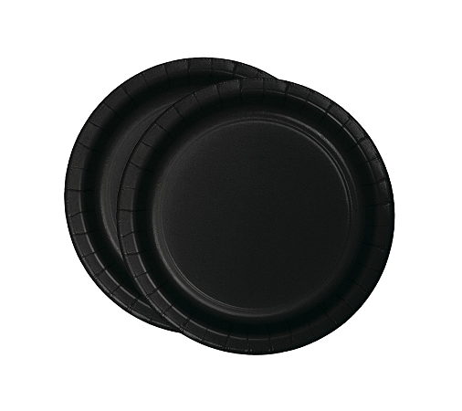 Prato de Papel Liso Preto 18cm 10Un
