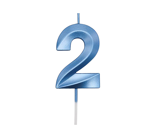 Vela Design Perolizada Azul Numero 2