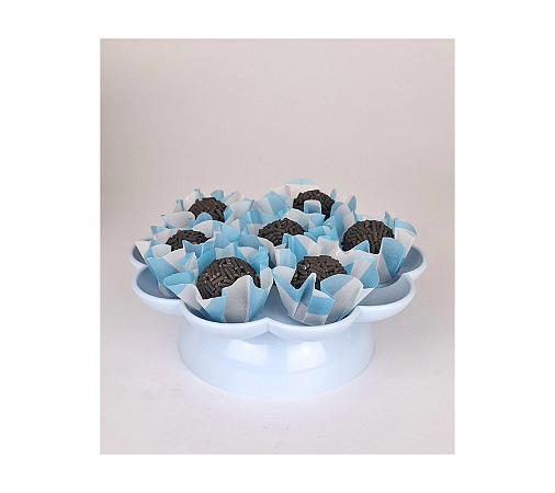 Forminha Para Doces em Papel Vegetal - Listra Azul 10Un