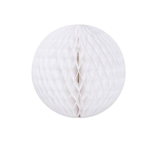 Globo Colmeia de papel tamanho M 17cm Branco 1un