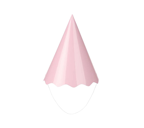 Chápeuzinho Papel Aniversário Rosa Bebê Liso 8Un